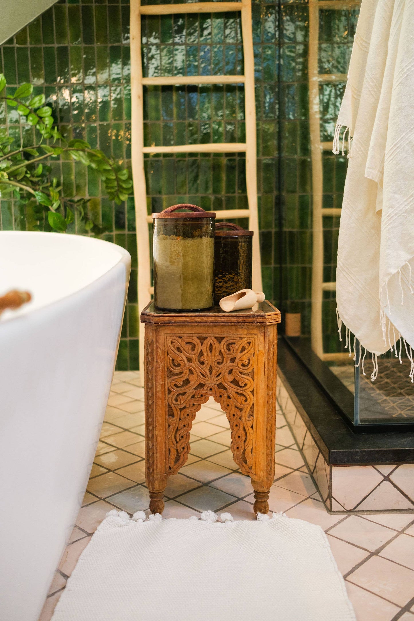 Handblown Hammered Glass Canisters
