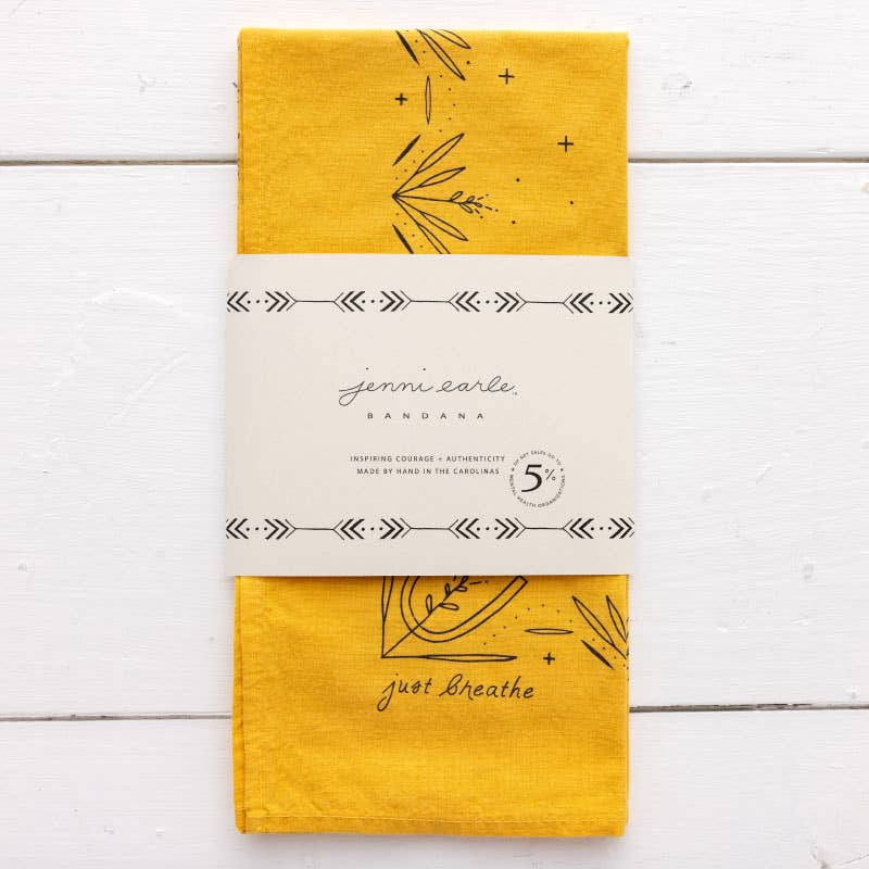 "just breathe" bandana