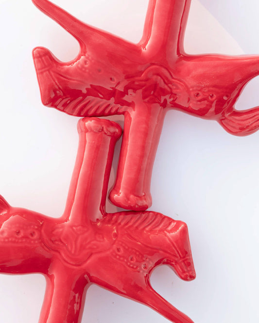 Dala Horse Candlestick Holder | Ruby Red