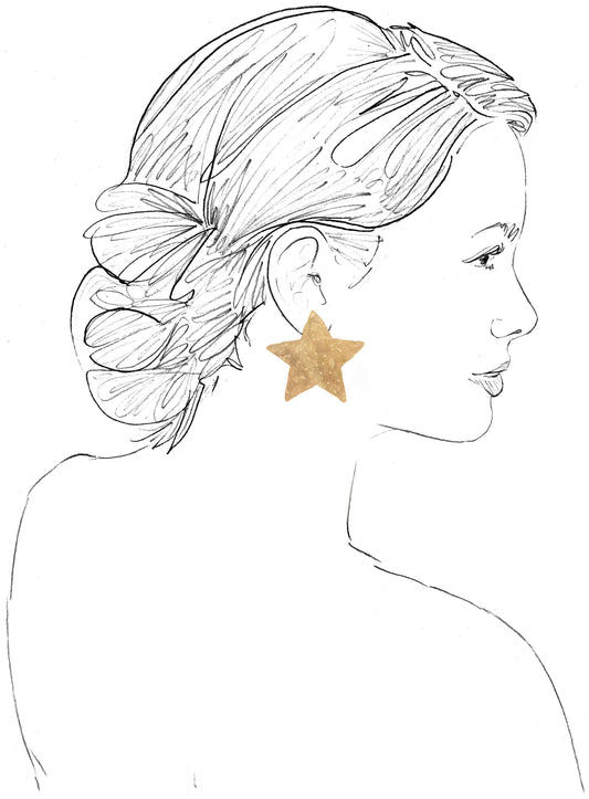 Gold Noor Star Earrings