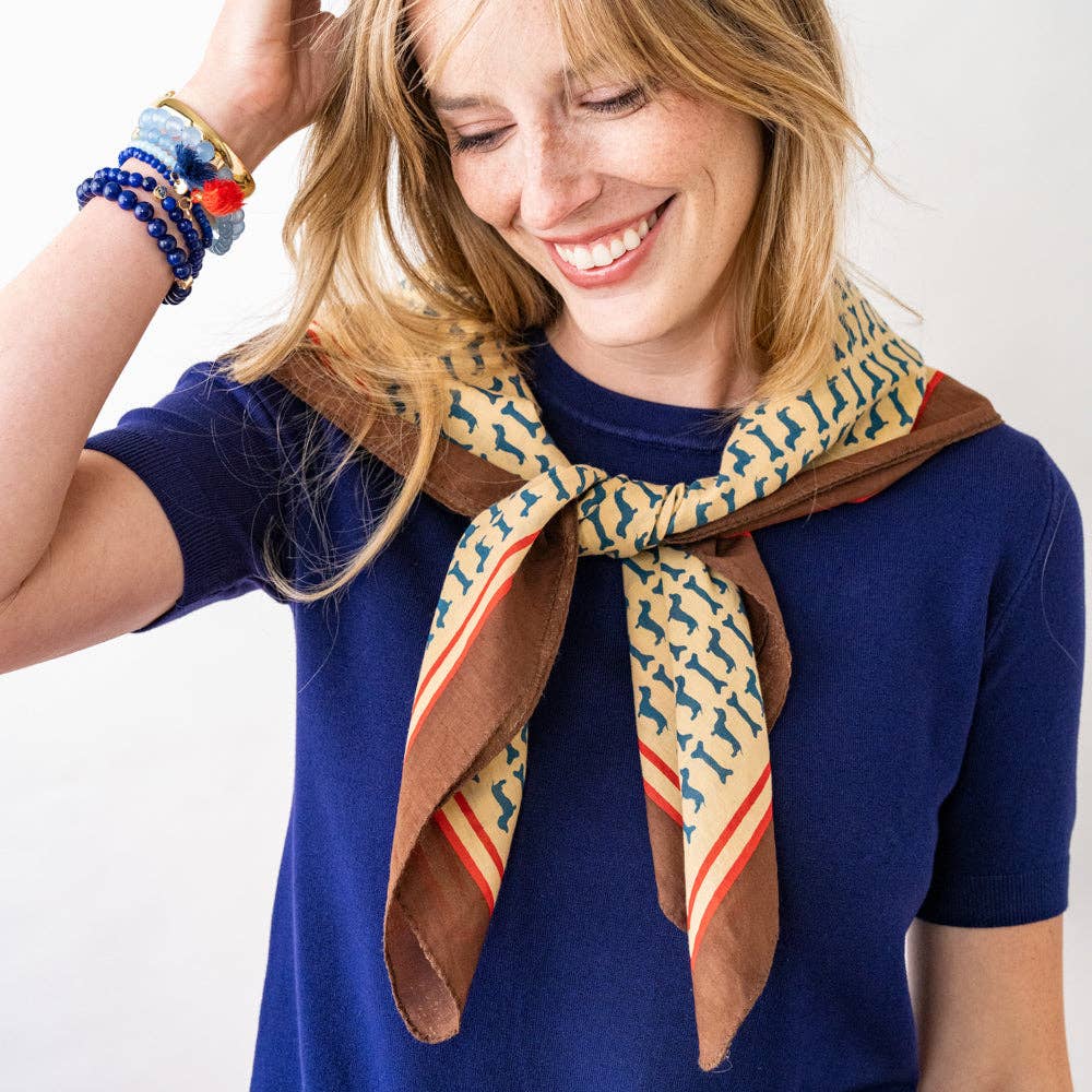 Olivia Square Scarf Dachshund Print