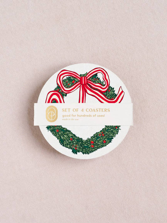 Holiday Wreath Coasters - Set of 4