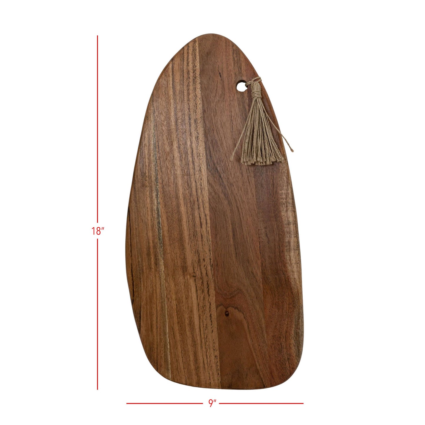 Prairie Large Cutting Board Acacia Wood & Jute Fall Decor