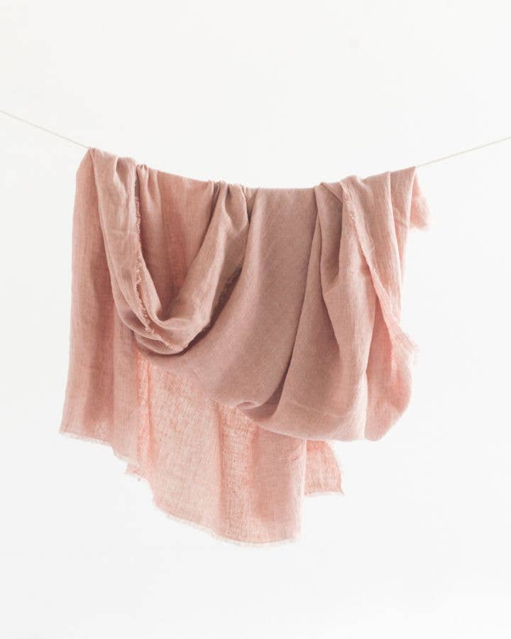 Stone Washed Linen Throw Blanket