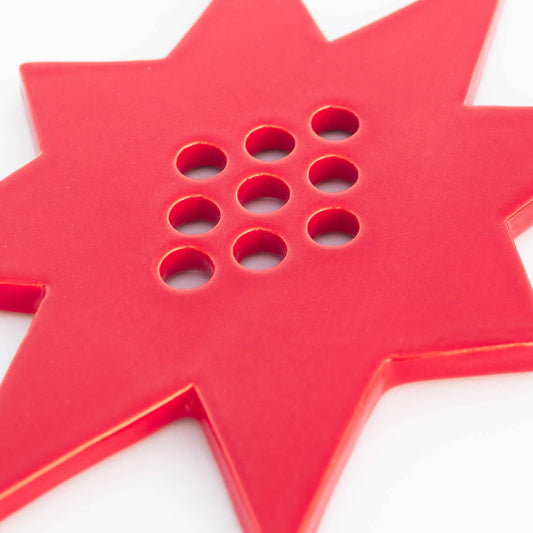Star Flower Frog | Ruby Red | Ceramic Lid