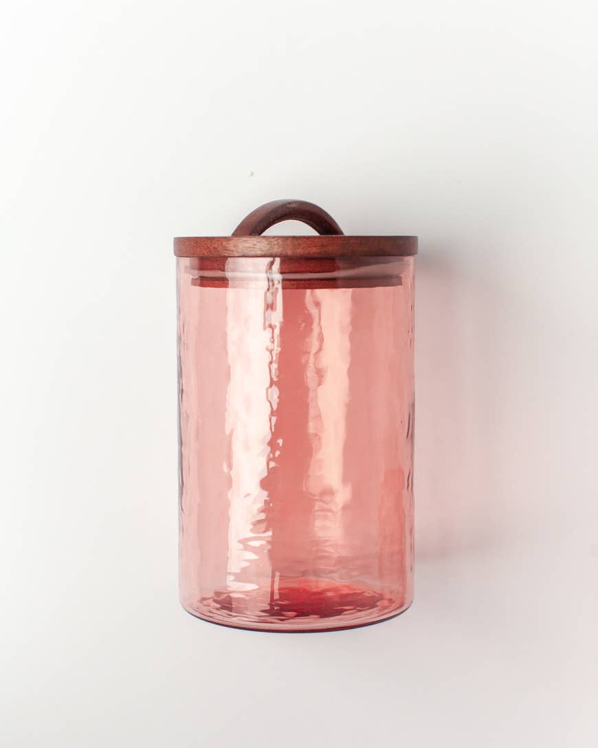 Handblown Hammered Glass Canisters