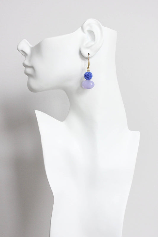 Periwinkle and Lavender Dangle Hook Earrings