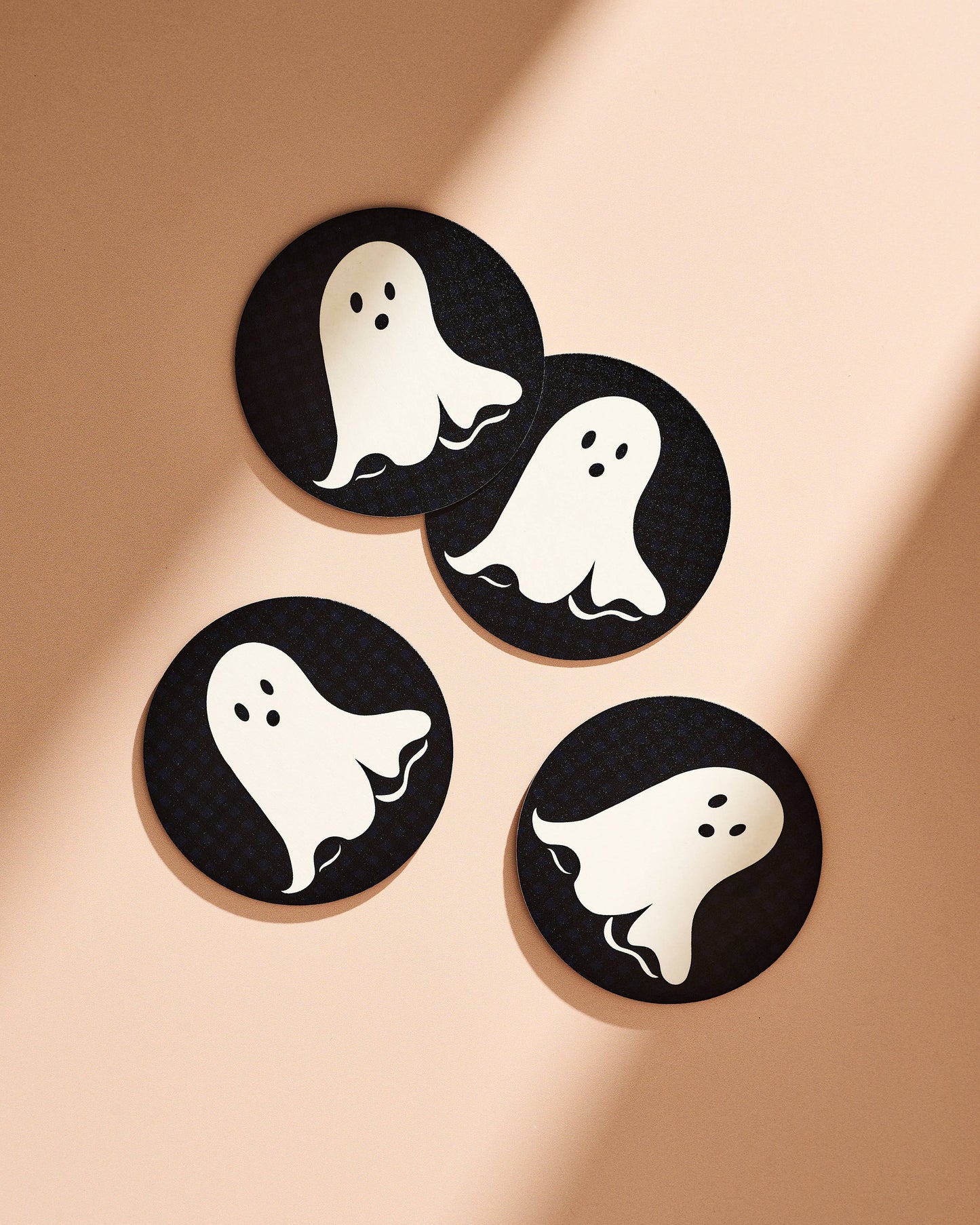 Spooky Ghost Halloween Coasters - Set of 4