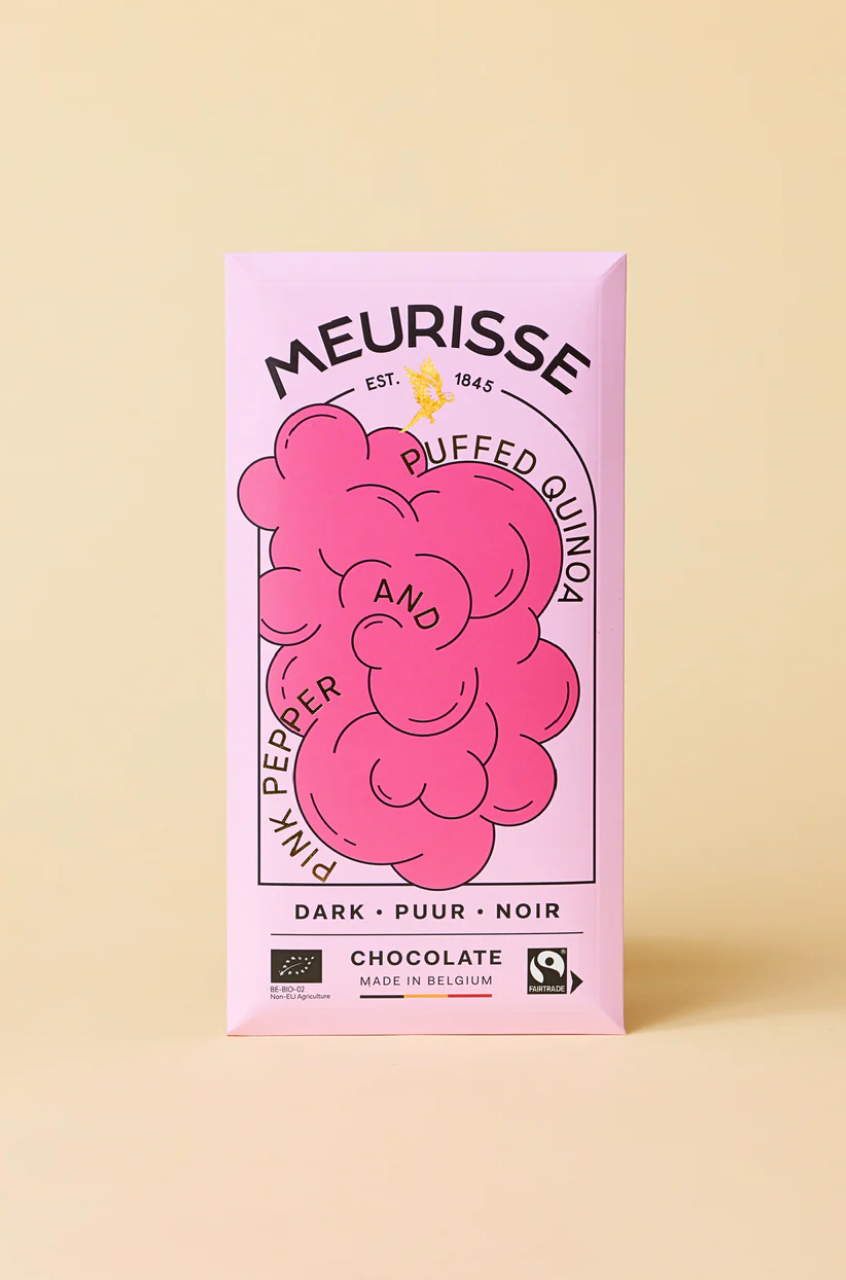 Dark chocolate with Puffed Quinoa & Pink Pepper
