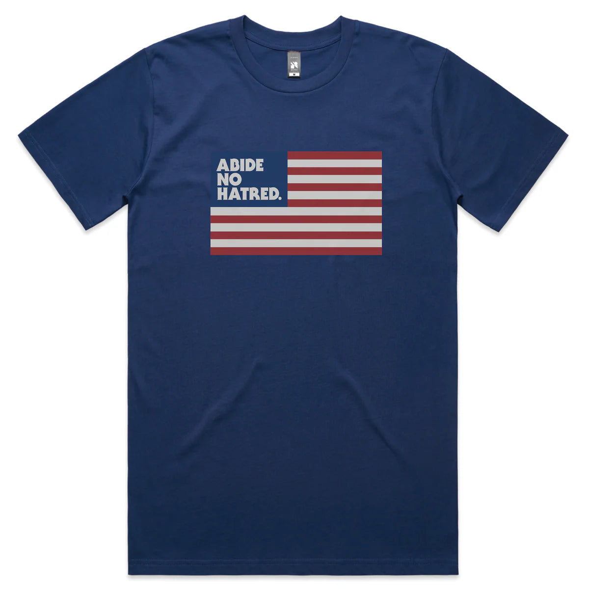 Abide No Hatred American Flag T-shirt (Navy)