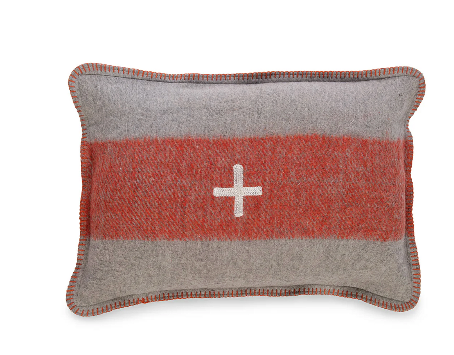 Swiss Army Pillow Cover Unstuffed 14X20 Grey/Orang