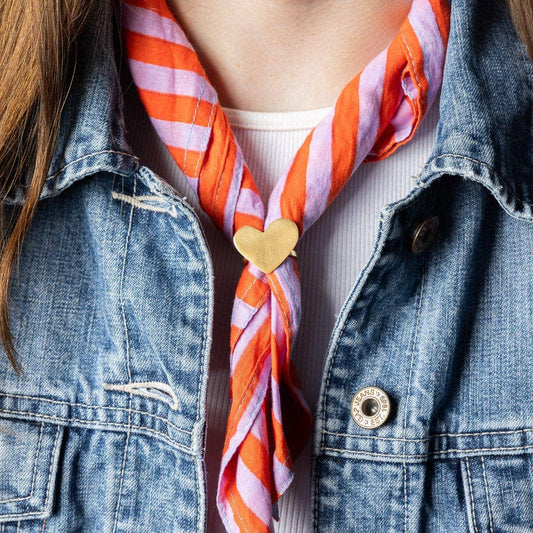 Harper Heart Bandana Ring Brass