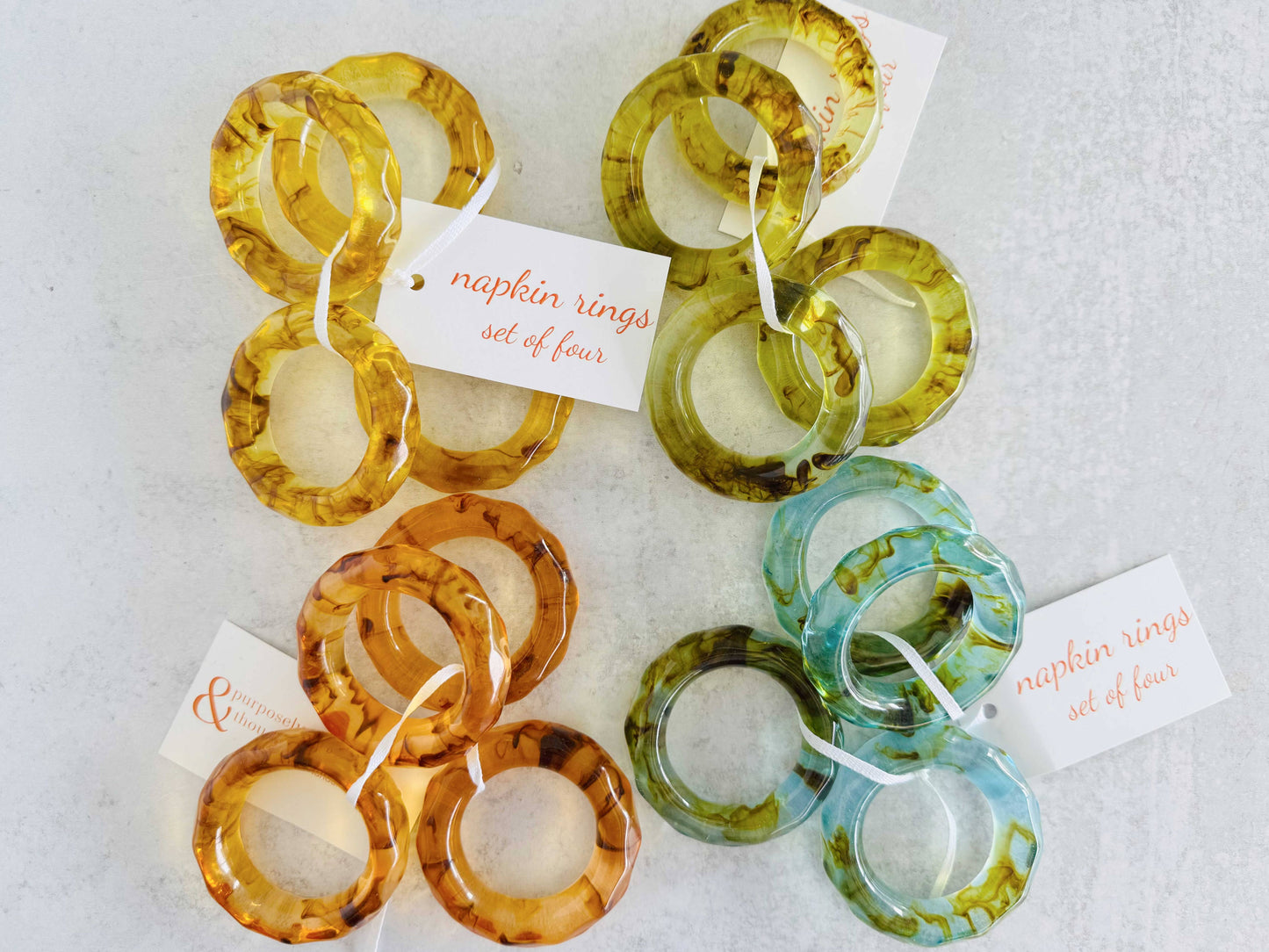 Element Napkin Rings- set of four