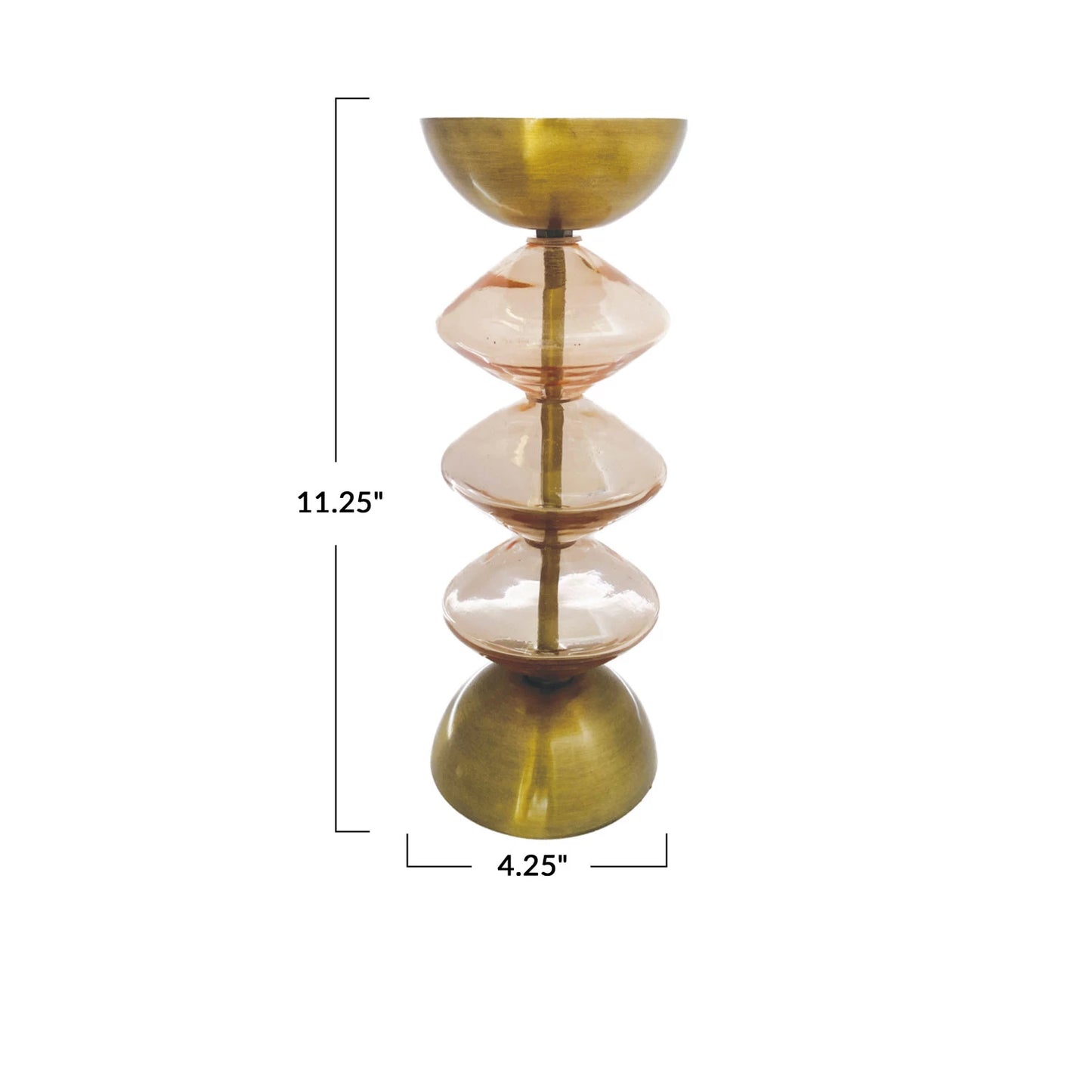 Recycled Glass & Metal Pillar Holder (Holds 3" Pillar)