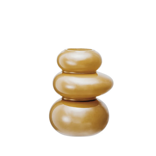 Glass Organic Shaped Vase, Opaque Camel Color