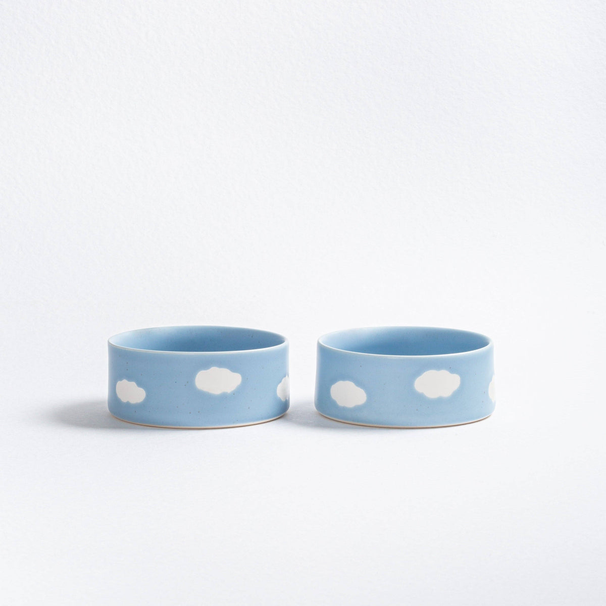 Blue Medium stoneware ceramic Pet Bowls — Cloud Collection