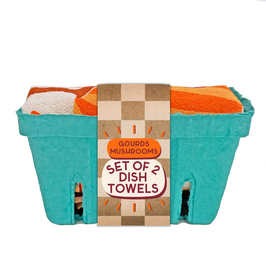 FALL FEAST (Mushroom, Gourd / Pumpkin) - Tea Towel Set of 2