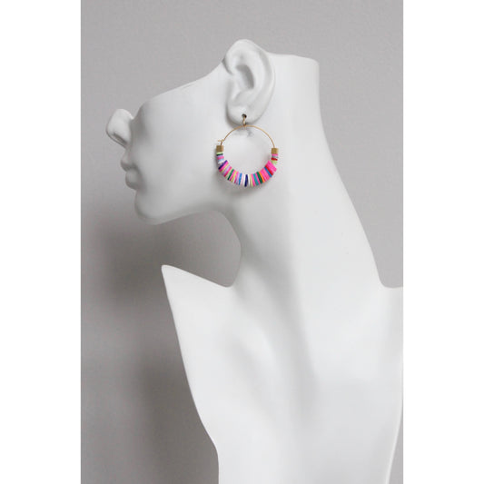 EMIE17 Rainbow hoop earrings