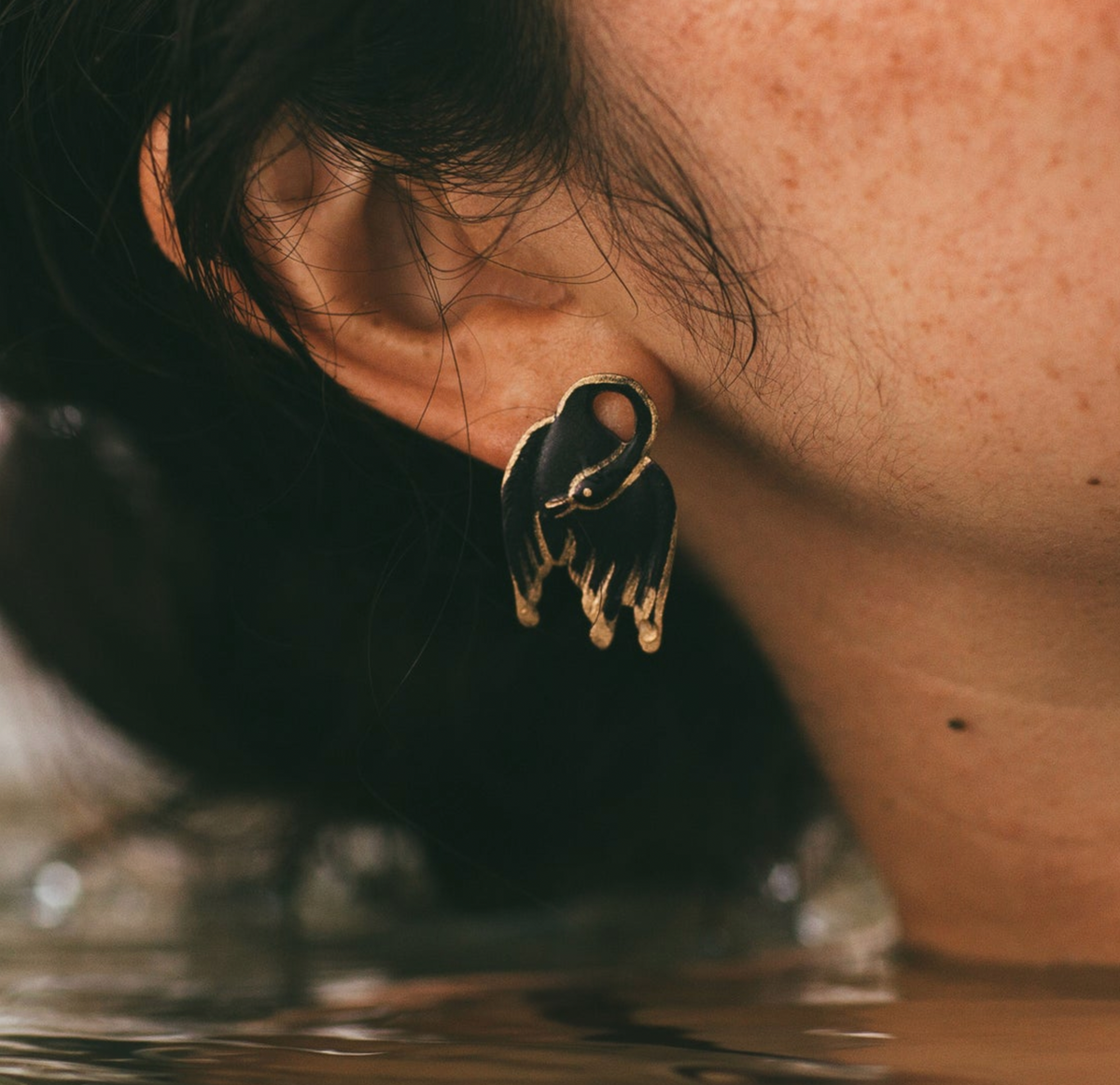Little Black Swan Earrings