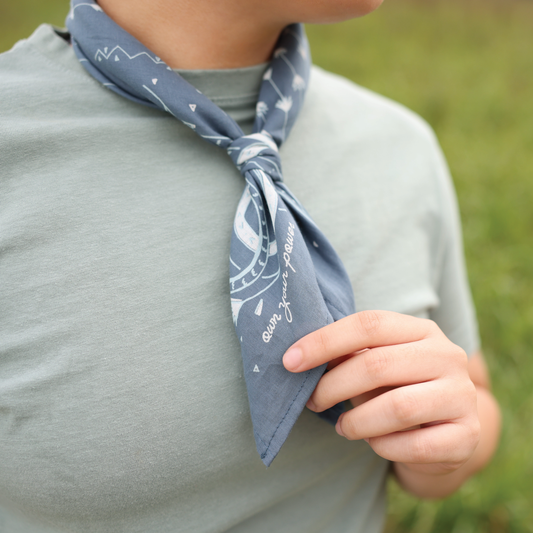 Cotton Voile Bandana - “Own Your Power” - midnight - Scarf