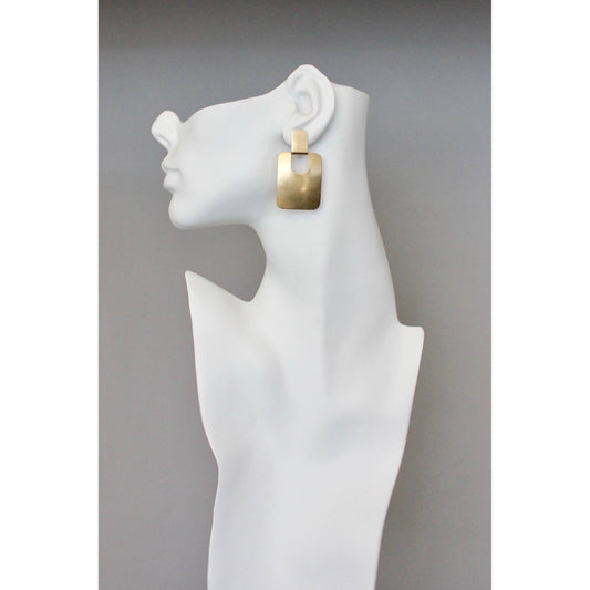 BKNE69 Geometric brass post earrings