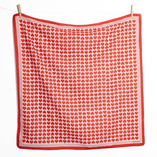 Olivia Square Scarf Heart Print