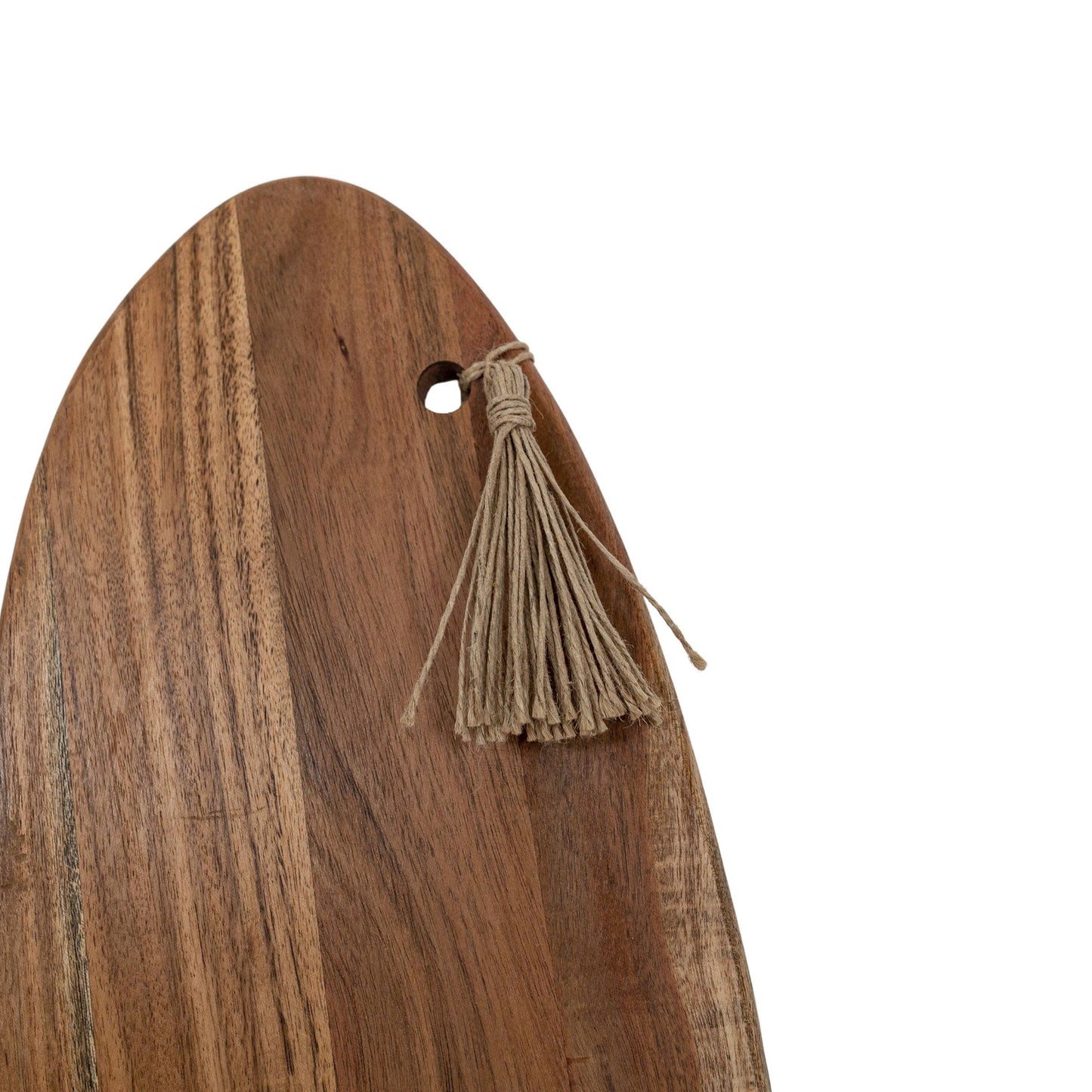 Prairie Large Cutting Board Acacia Wood & Jute Fall Decor