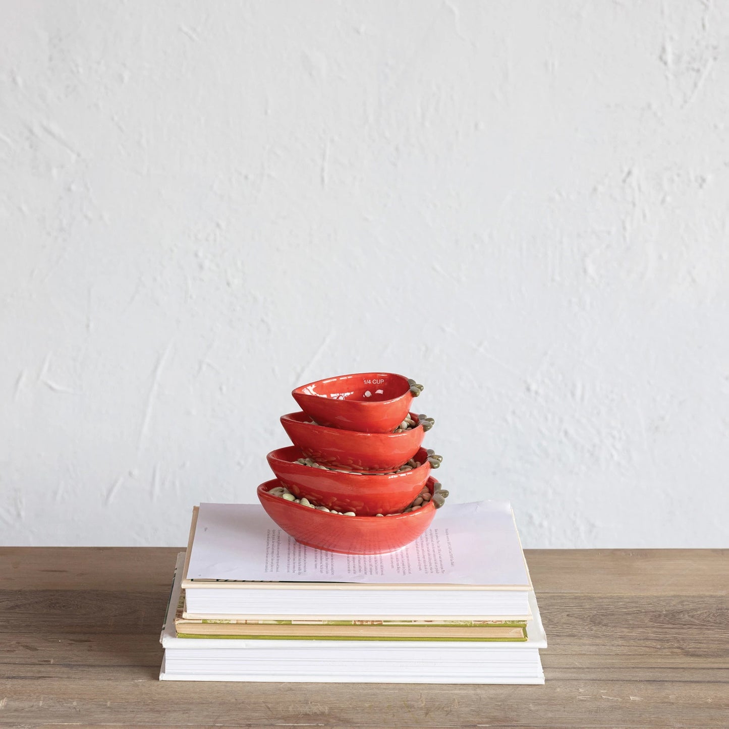 Hand-Painted Strawberry Shaped Measuring Cups, Set of 4