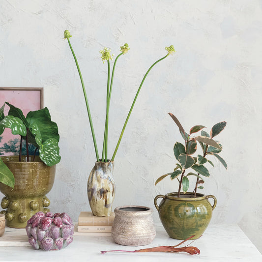 Hand-Painted Terra-cotta Urn w/ Handles