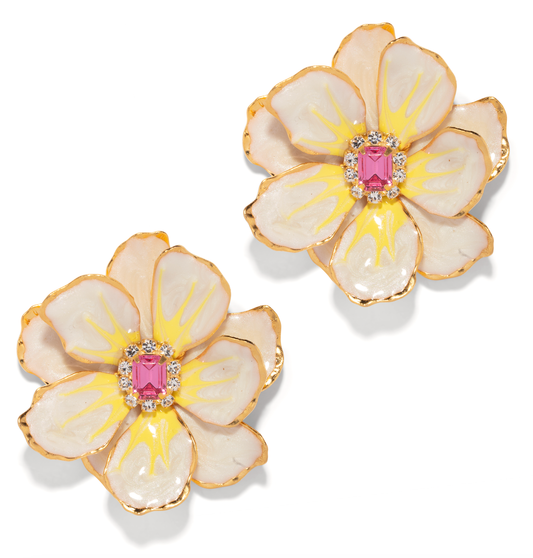 The Pink Reef Large Jewel Box Floral Earrings