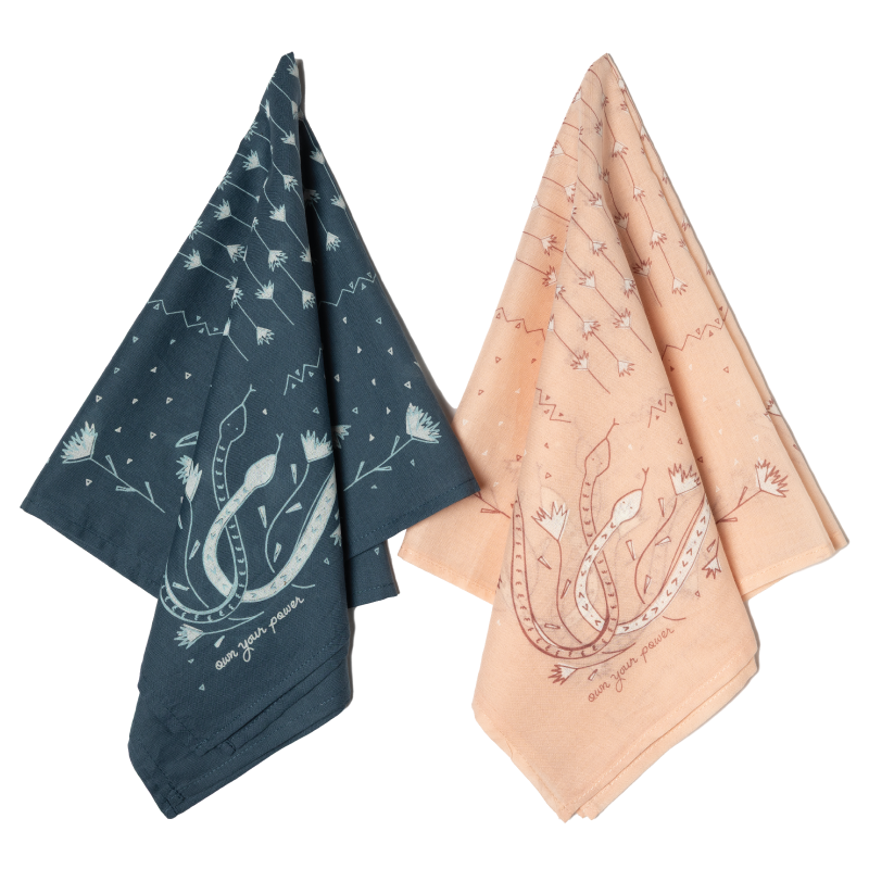 Cotton Voile Bandana“Own Your Power” blush Lightweight Scarf