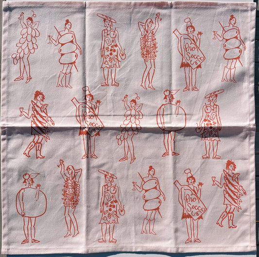 Phthalo Ruth x Julie Peach "Dinner Girls" Tea Towel