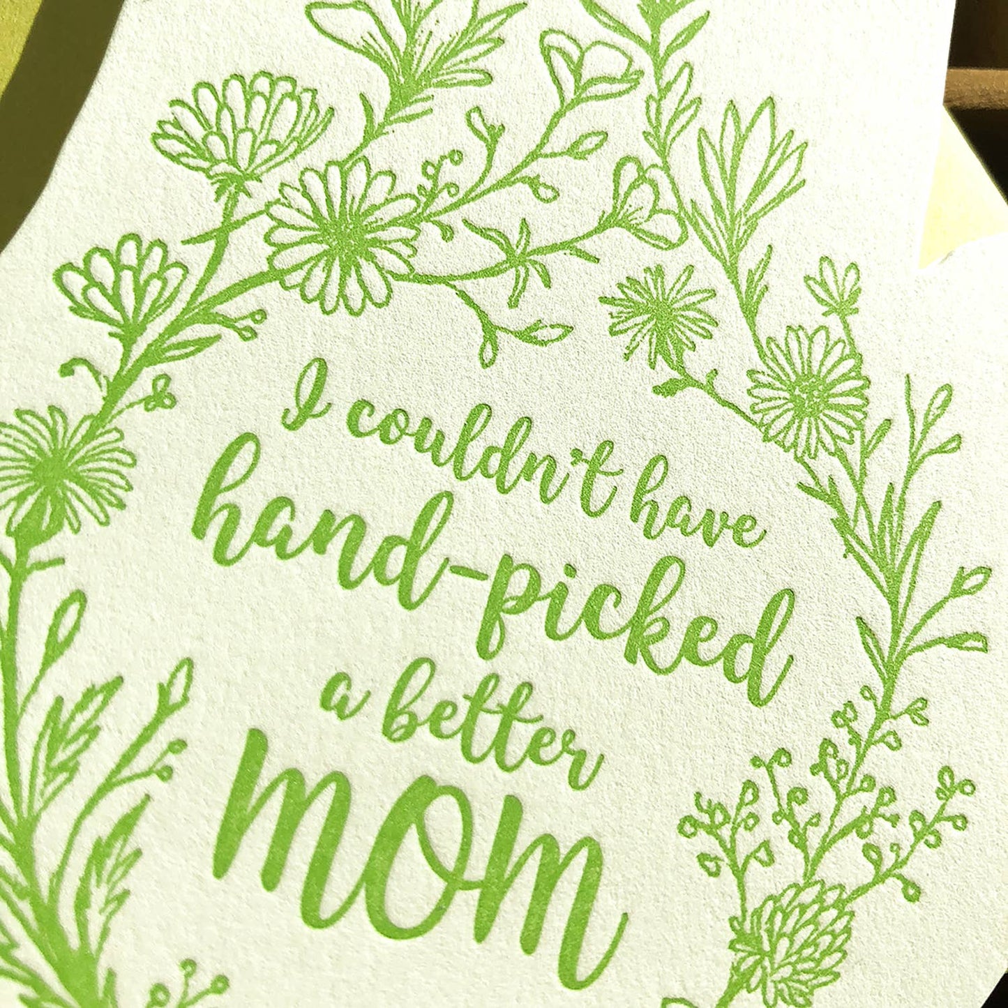 Hand-picked mom shaped card
