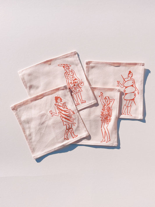 Phthalo Ruth x Julie Peach - Dinner Girls Cocktail Napkins