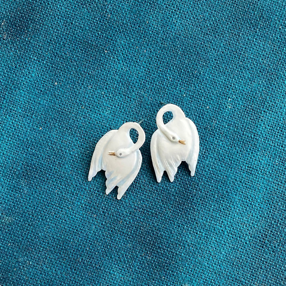 Little White Swan Earrings