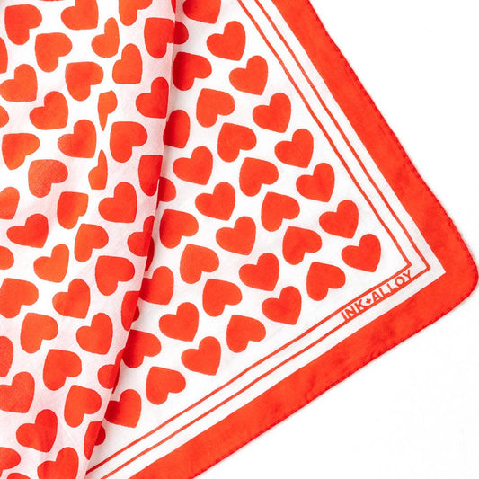 Olivia Square Scarf Heart Print