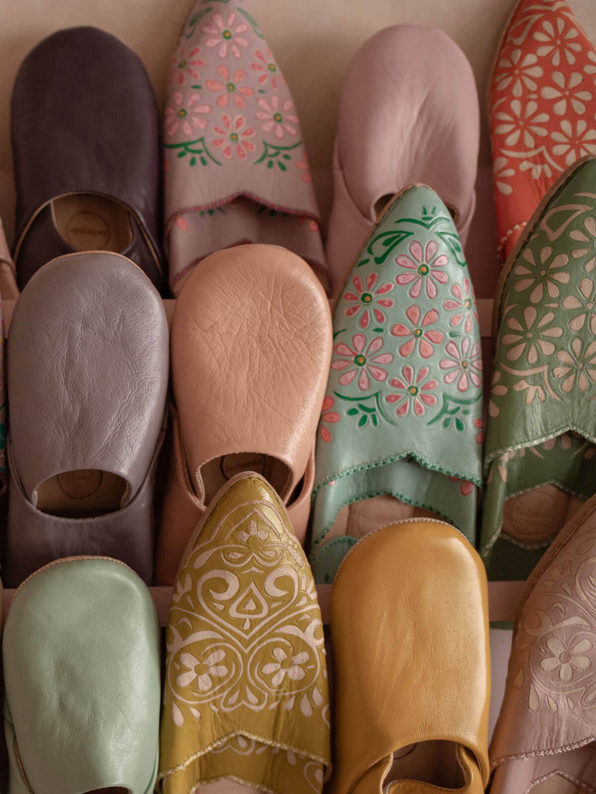 Moroccan Babouche Basic Slippers, Vintage Pink
