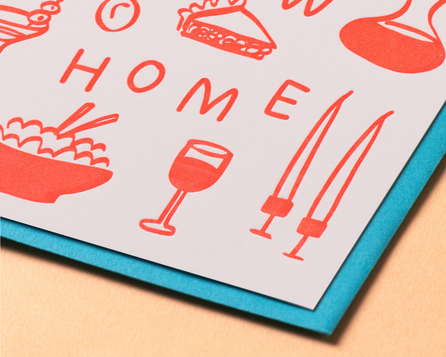 Letterpress New Home Card—Happy New Home (Icon, Cute)