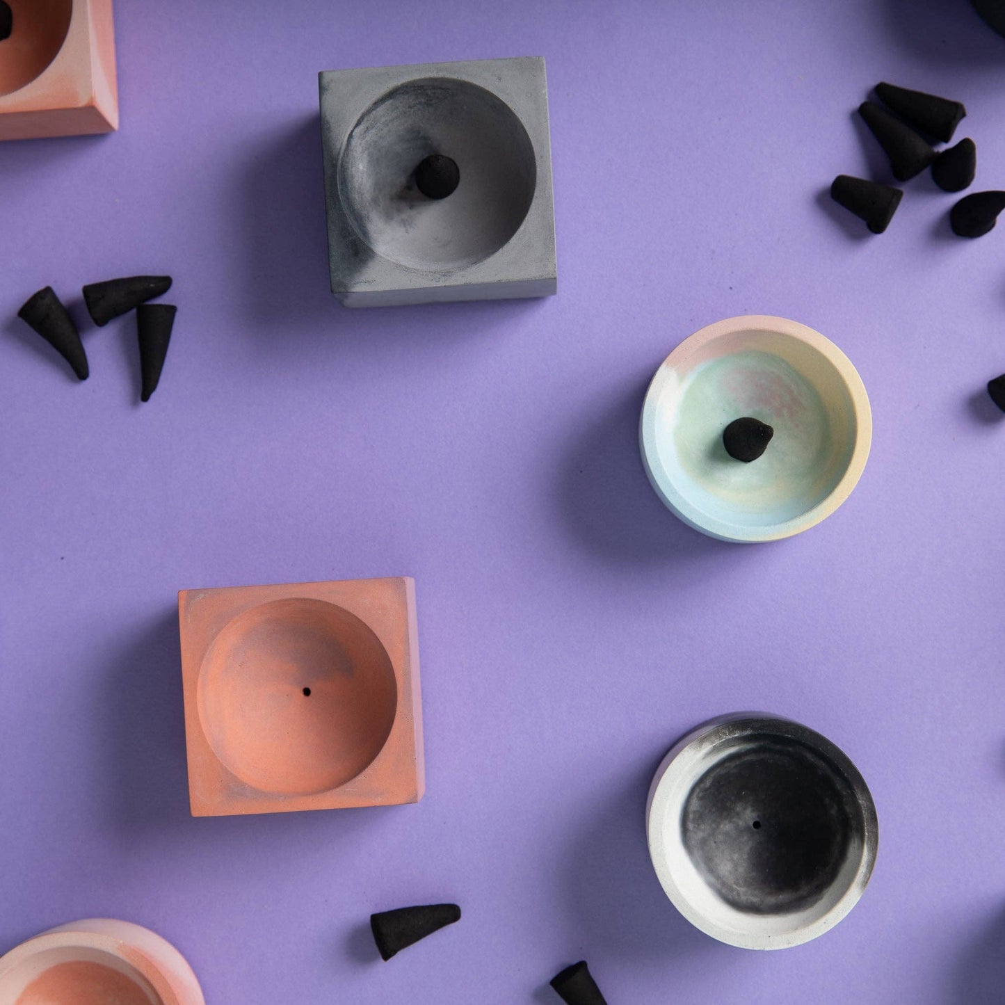 Square Incense Holder | Pink & Coral