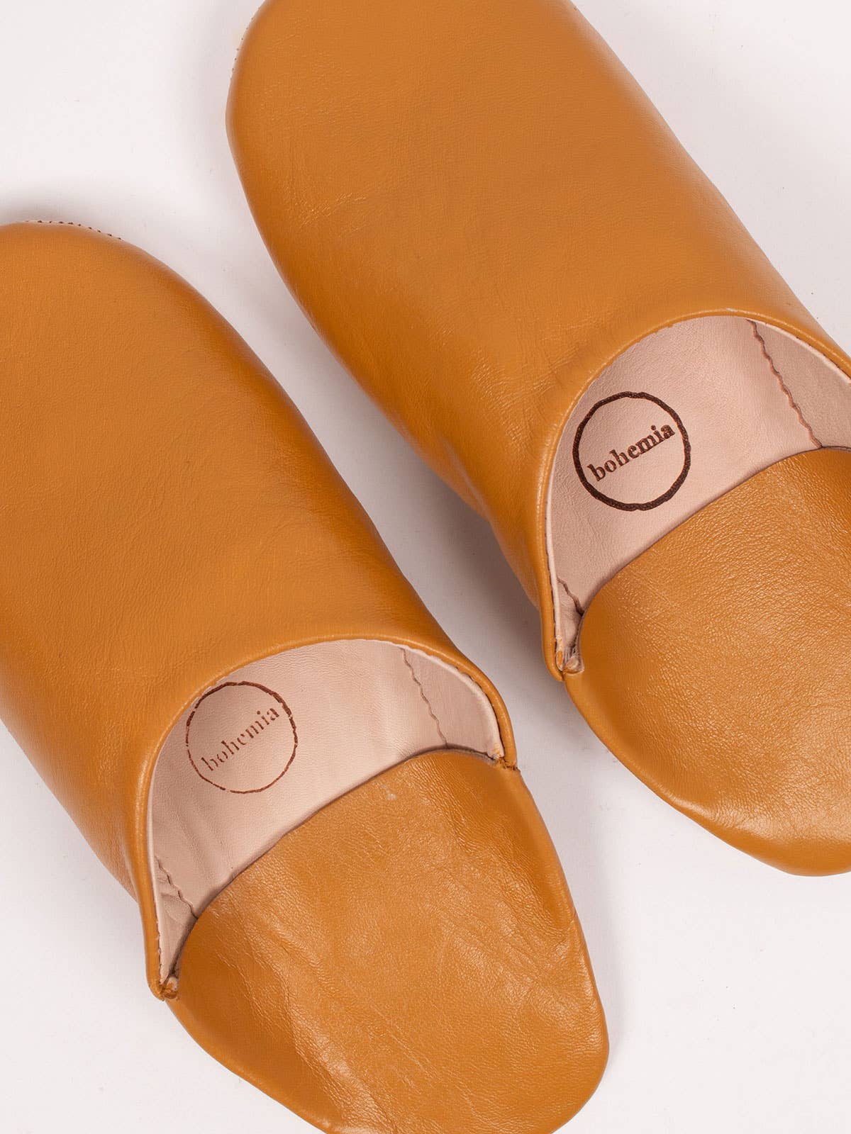 Moroccan Men's Babouche Slippers, Ochre