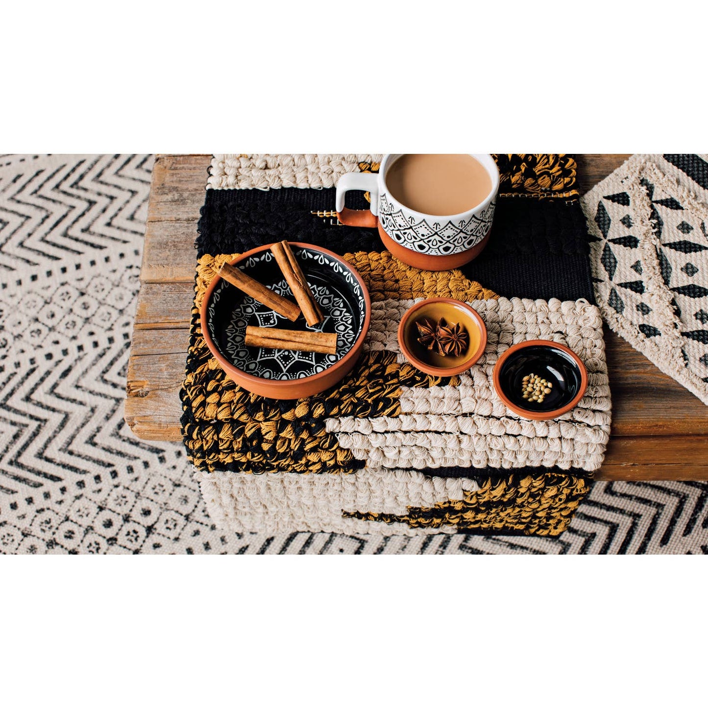 Align Ochre Black Table Runner