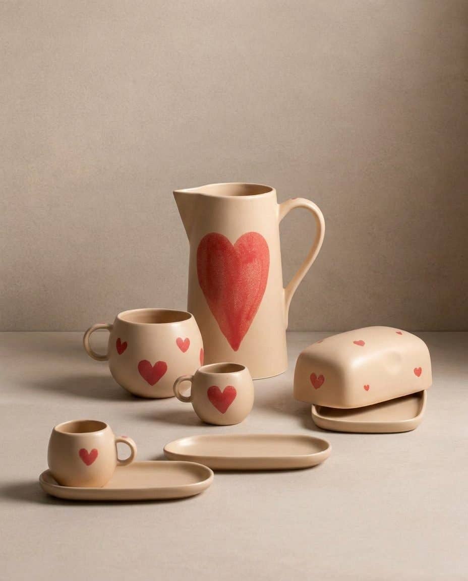 Hearts Stoneware ceramic Mug 17oz / 500ml —  Limited Edition