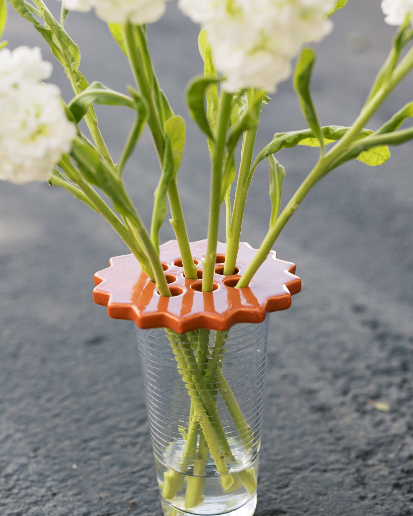 Sunshine Flower Frog | Terracotta | Ceramic Lid