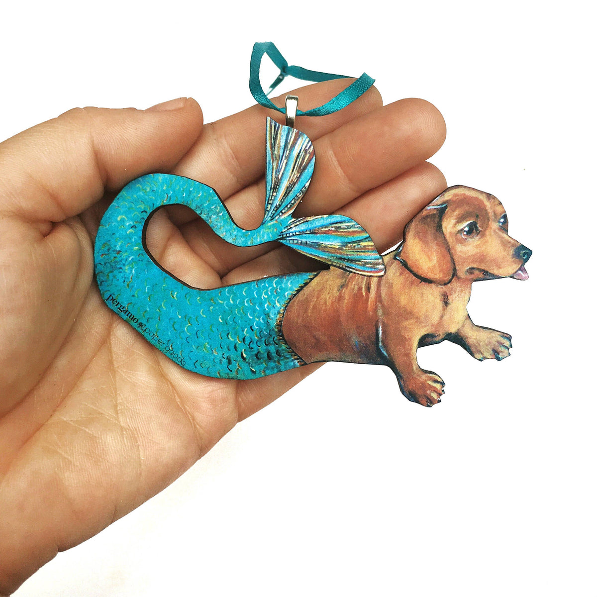 Mermaid Dachshund Christmas Ornament
