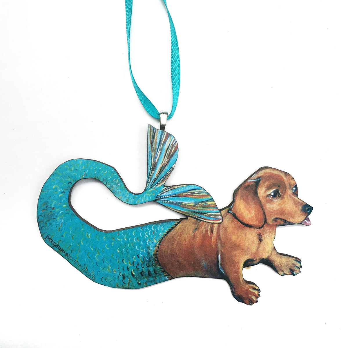Mermaid Dachshund Christmas Ornament