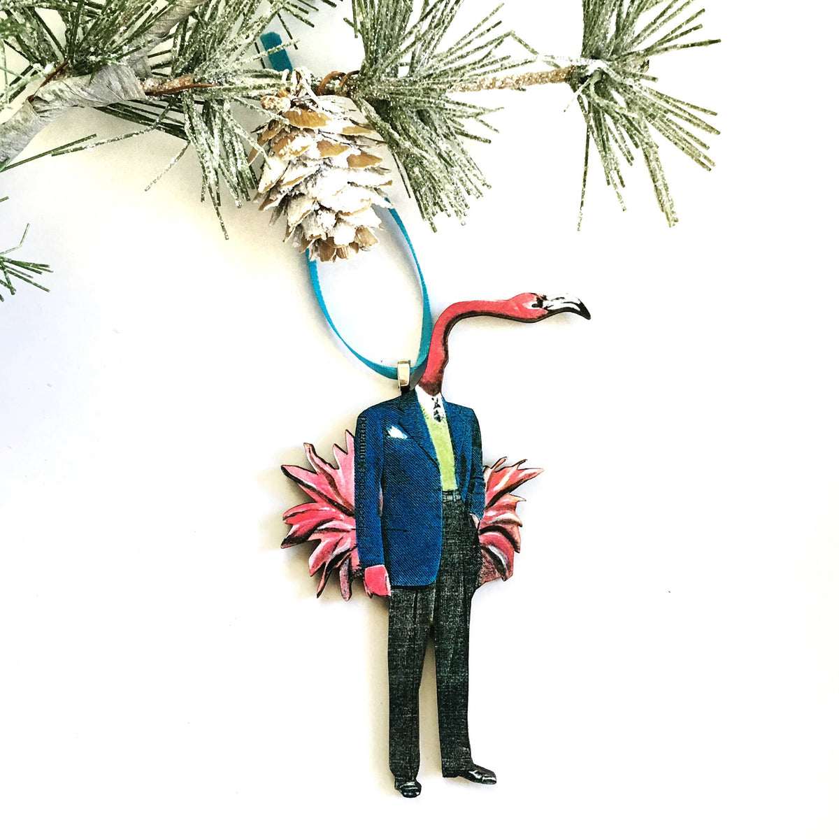 Flamingo Man Christmas Ornament