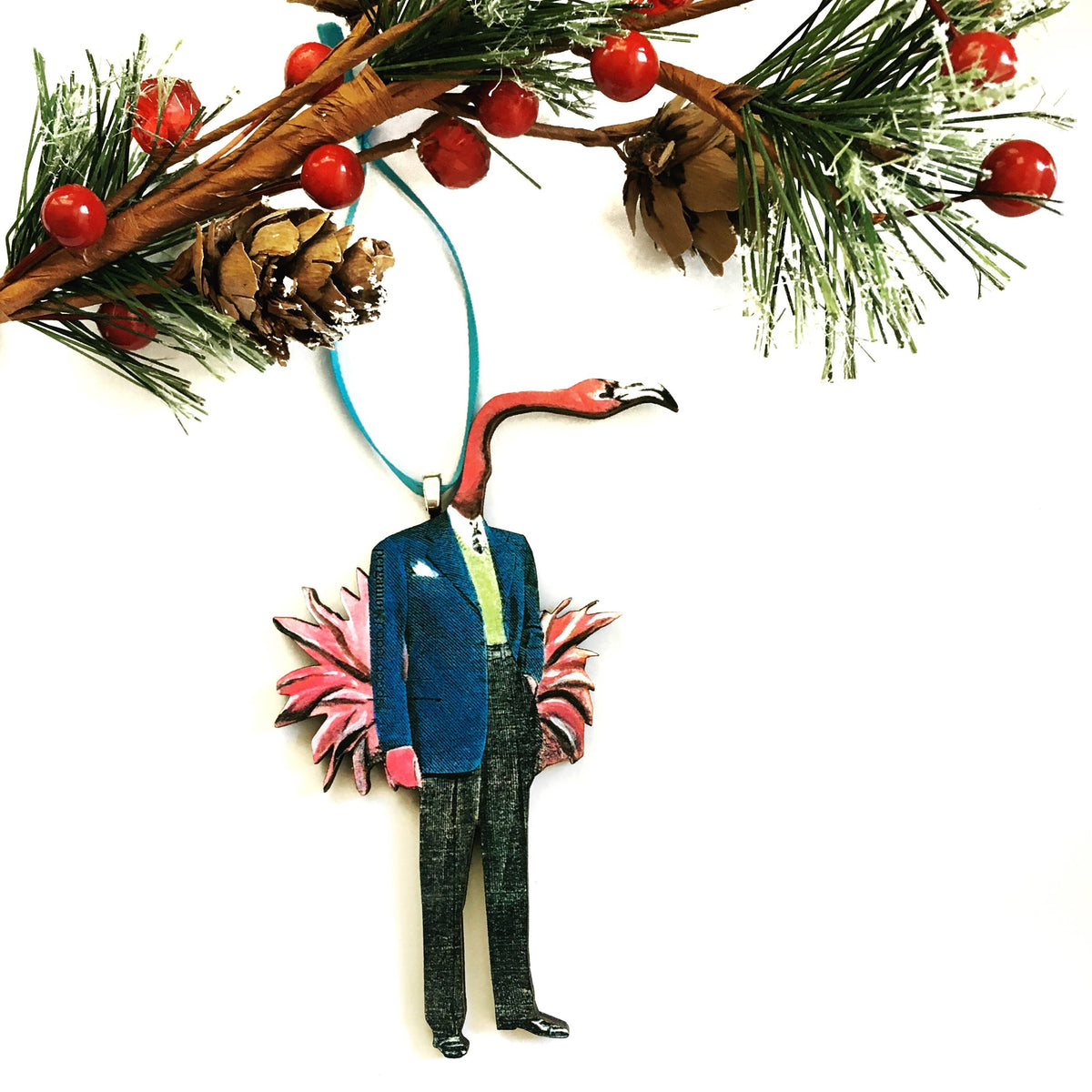 Flamingo Man Christmas Ornament