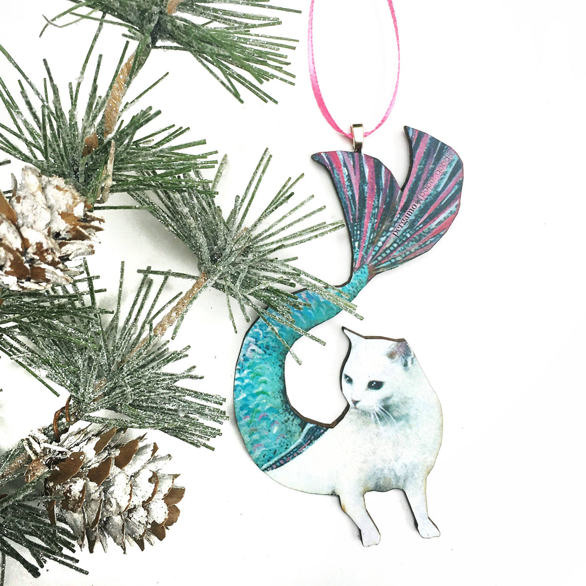 Cat Mermaid Christmas Ornament