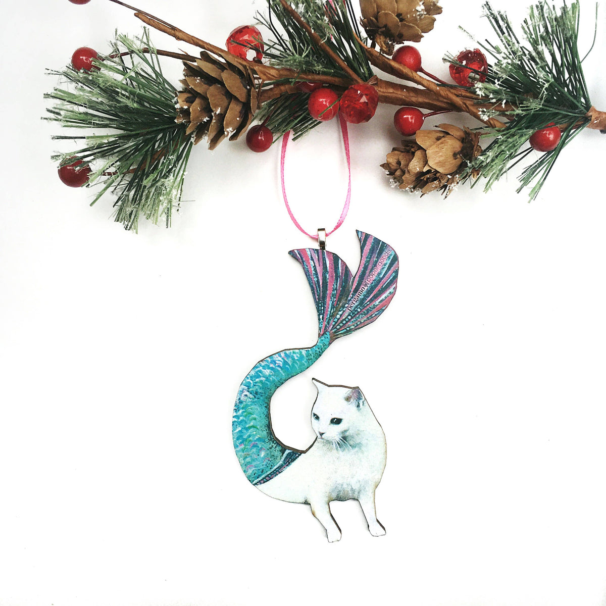 Cat Mermaid Christmas Ornament