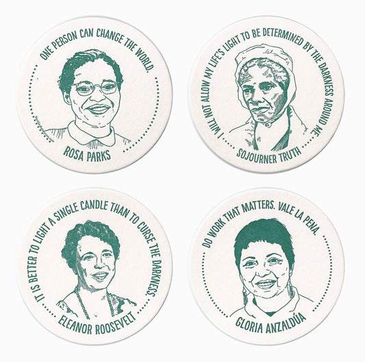 Inspiring Women coasters set 2 blue